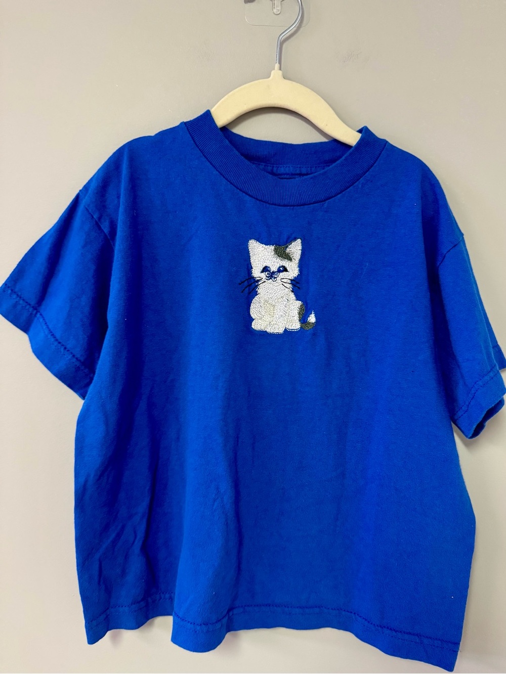 Garanimals Royal Blue Tee with White Cat Embroidery